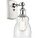 Ballston Ellery 1 Light 5 inch White and Polished Chrome Sconce Wall Light in Seedy Glass, Ballston