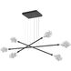 Blossom LED Matte Black Linear Multi-Pendant Ceiling Light in 3000K LED, Triple Moda