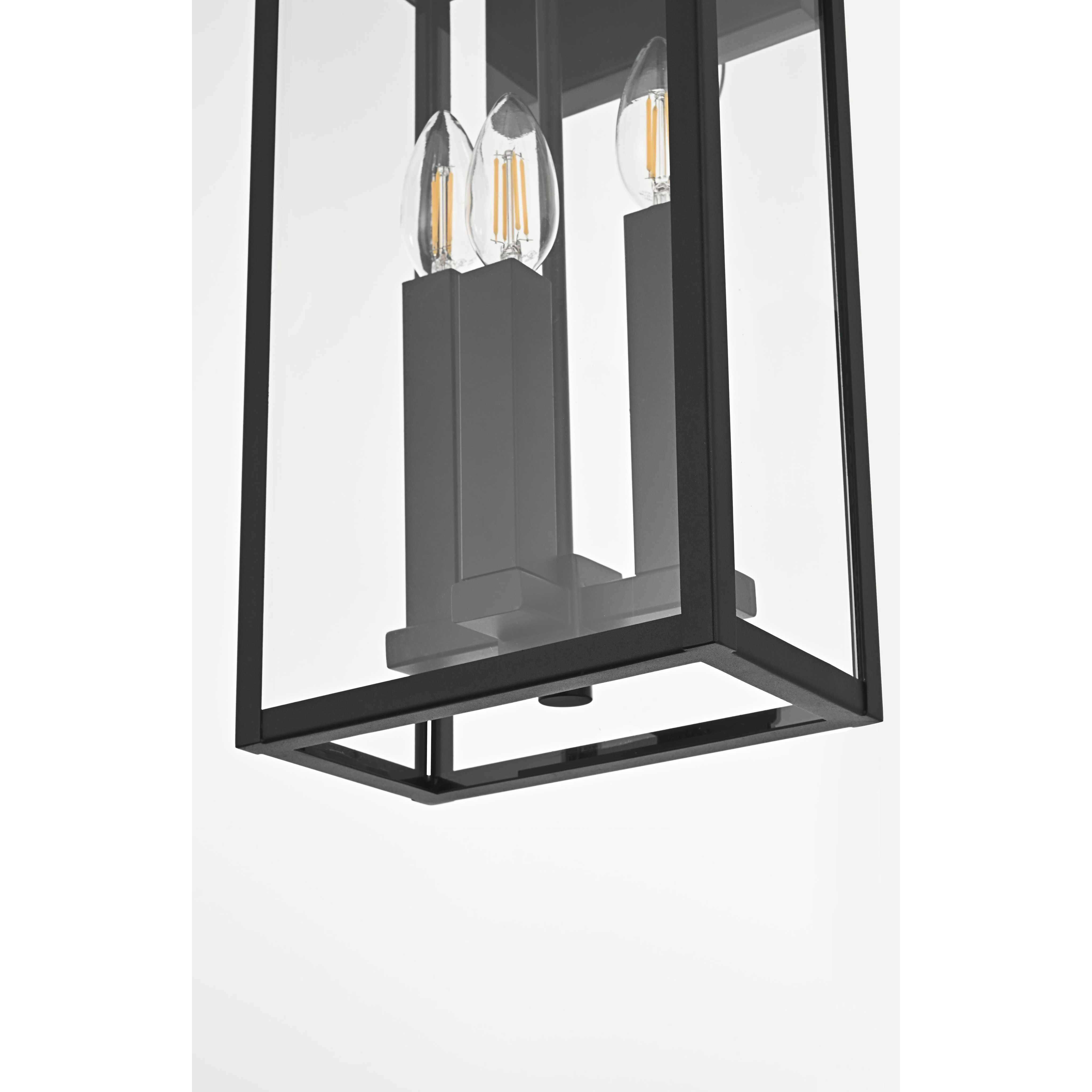 Kaysen 3 Light 18 inch Black Outdoor Wall Sconce