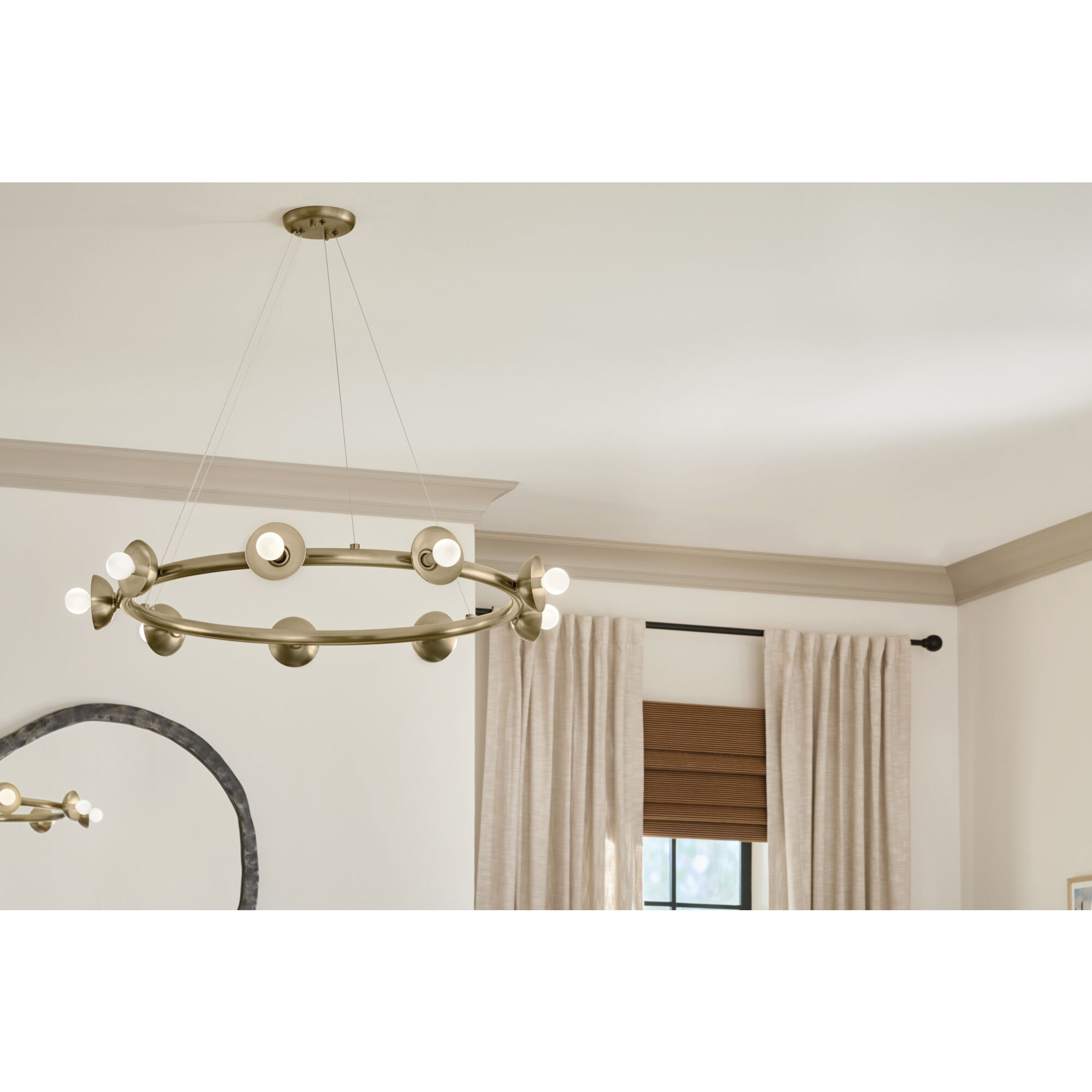 Palta 9 Light Champagne Bronze Chandelier Ceiling Light, 1 Tier, Medium
