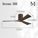 Atlas Irene-3H 52 inch Walnut Tone Flush Mount Paddle Fan, Flush Mounted
