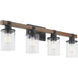 Alpine 4 Light 32.5 inch Textured Black Walnut Vanity Light Wall Light