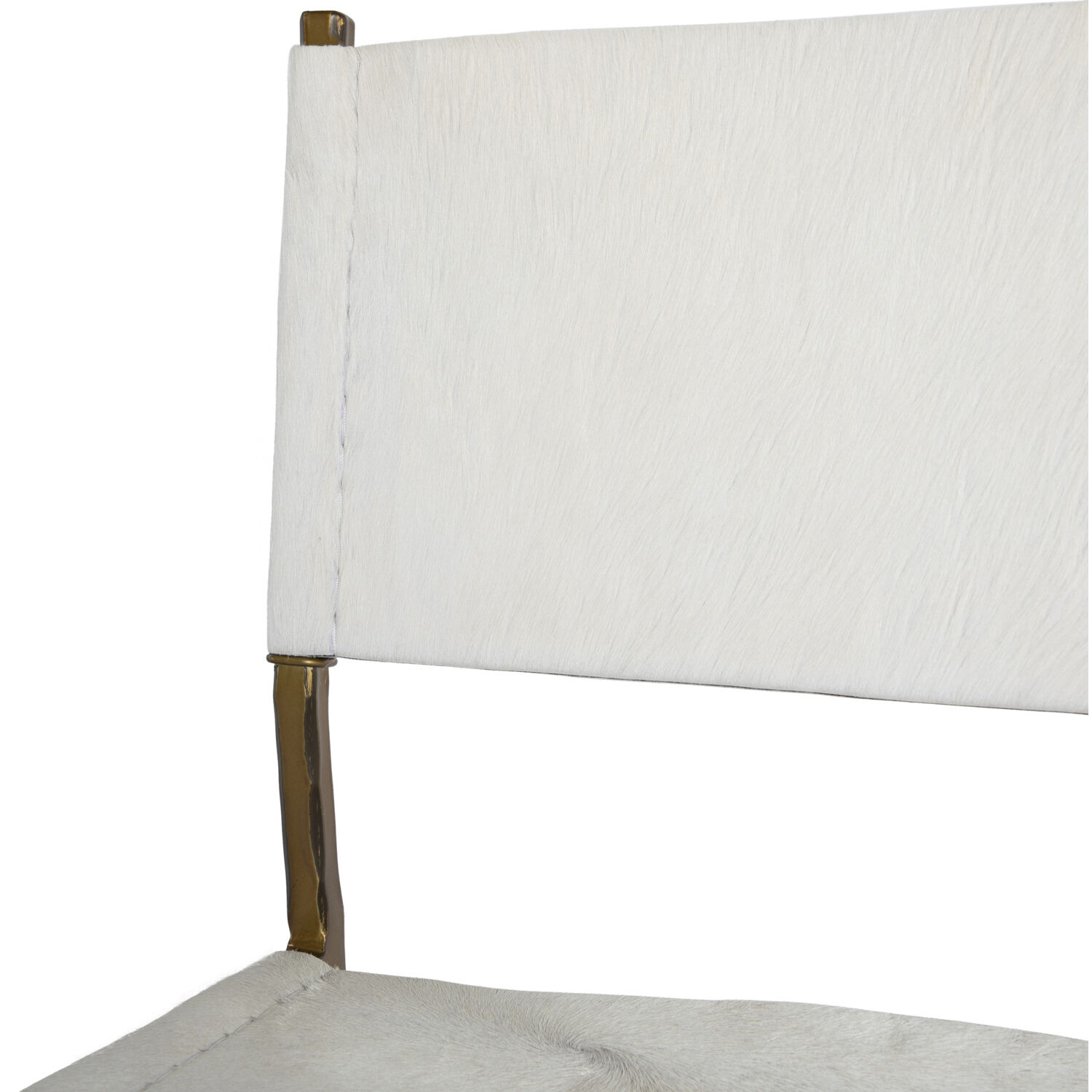 Landon 37 inch Antique Aged Brass / Natural Ivory Hide Bar Counter Stool