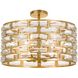 Meridian 6 Light 20 inch Antique Gold Semi Flush Ceiling Light