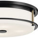 Brit LED 18 inch Black and Champagne Bronze Flush Mount Ceiling Light