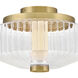 Reign LED 12.75 inch Lacquered Brass Flush Mount Ceiling Light