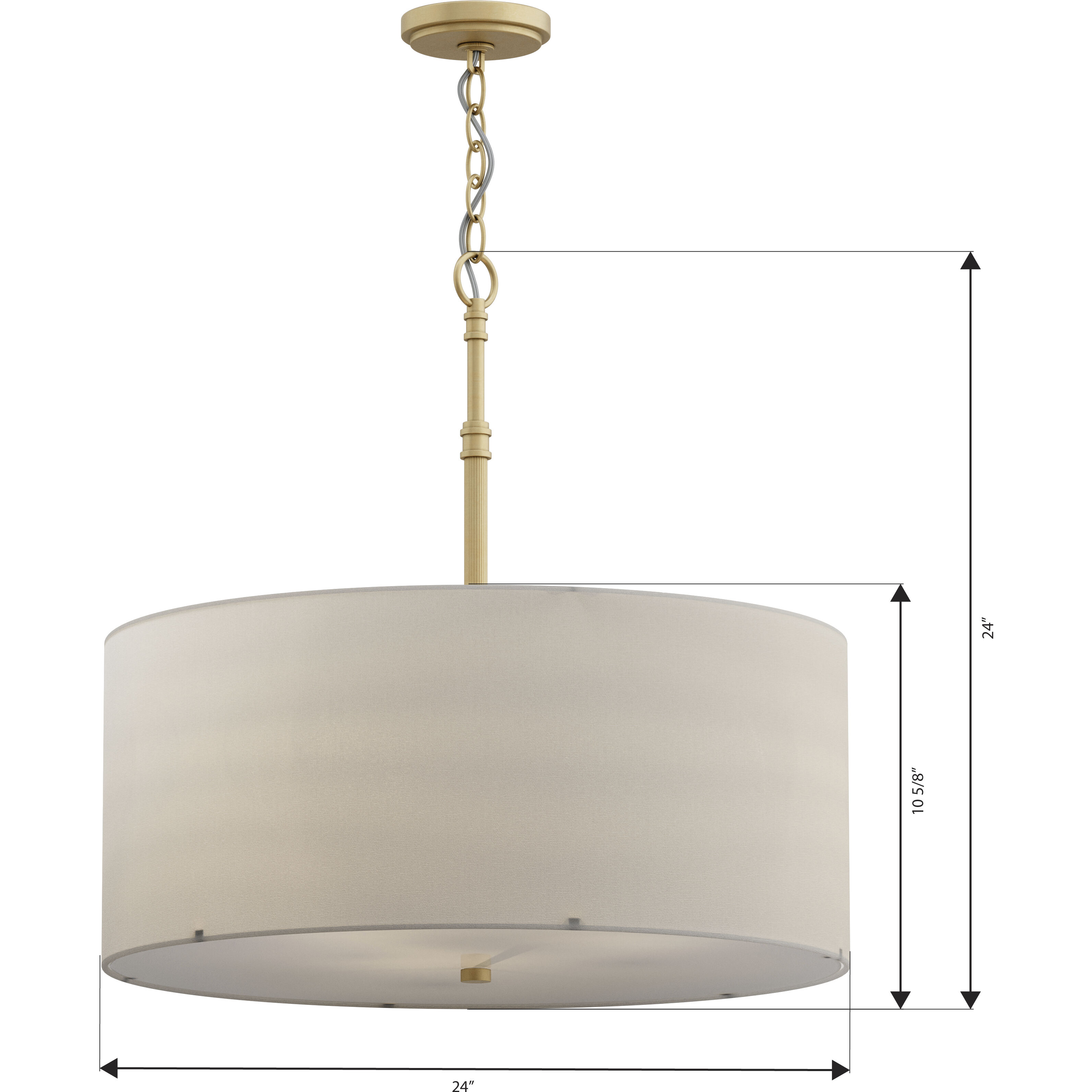 Molvene 3 Light 24 inch Legacy Brass Pendant Ceiling Light