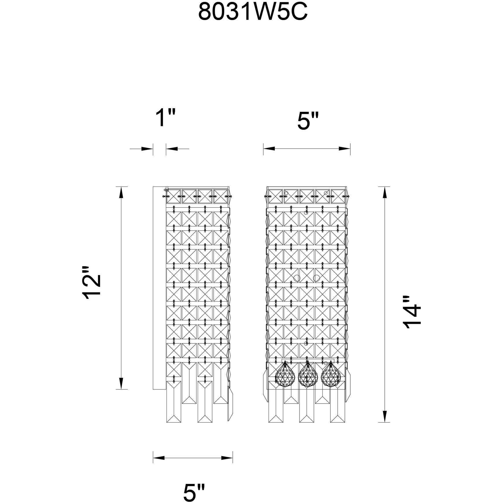 Colosseum 2 Light 5 inch Chrome Wall Light