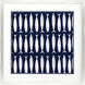 Fish Pattern Blue and Beige and White Framed Art