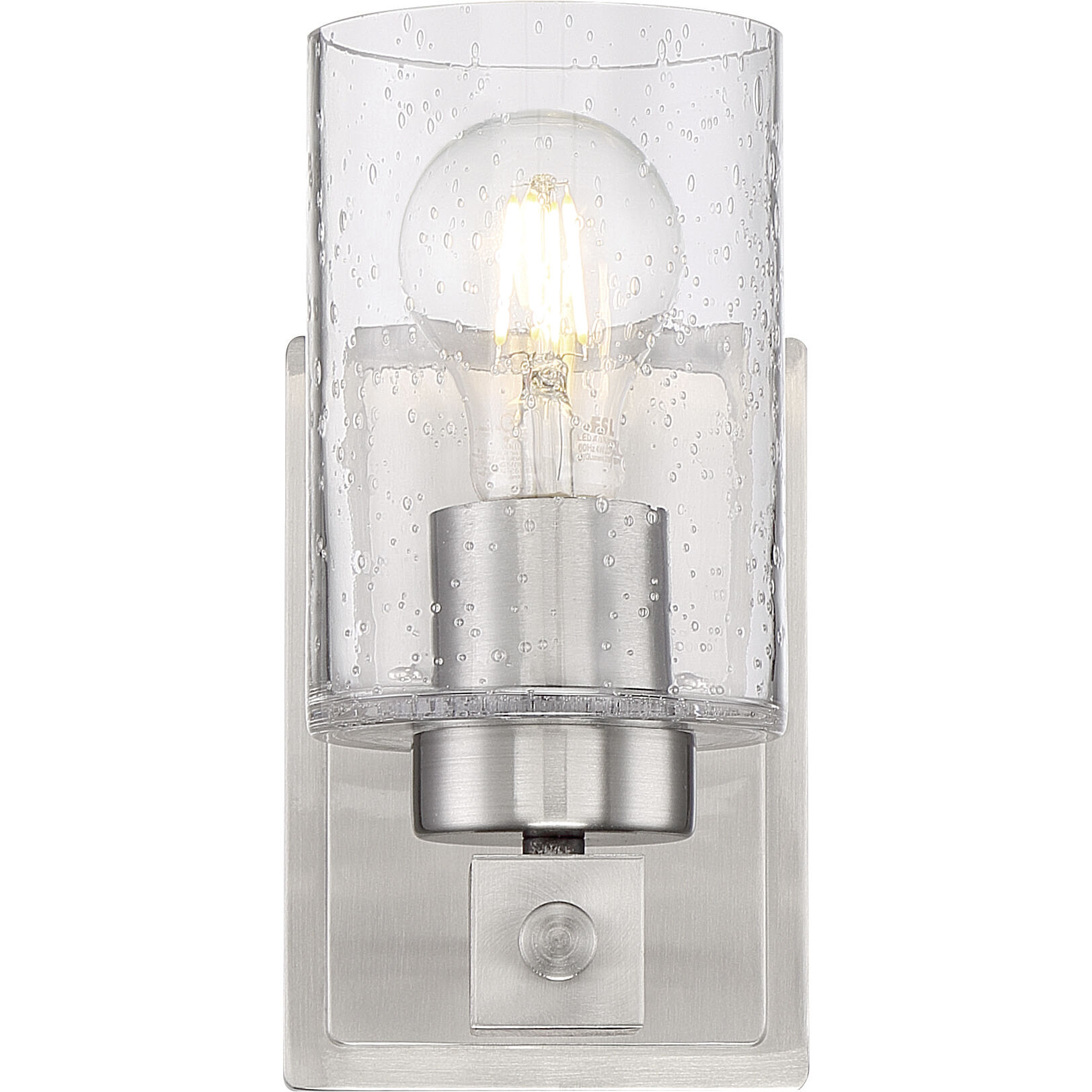 Arabel 1 Light 4.25 inch Brushed Nickel and Nutmeg Wood Vanity Light Wall Light