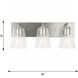 Miles 3 Light 18 inch Satin Brass Vanity Light Wall Light, Large