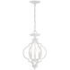 Transitional 3 Light 11 inch Bisque White Convertible Semi-Flush or Pendant Ceiling Light
