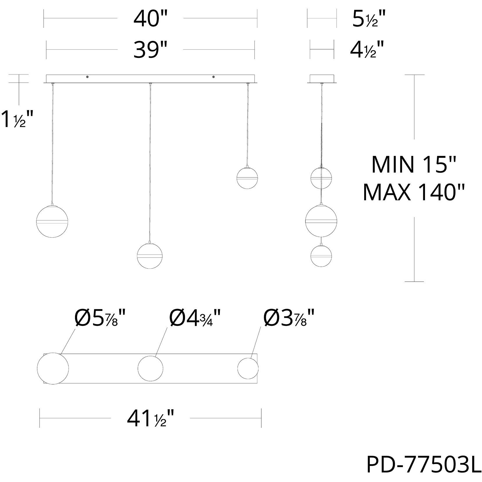 Cyllindra LED 7 inch Black Chrome Chandelier Ceiling Light in Black/Chrome, dweLED