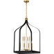 Sheffield 8 Light 23.5 inch Black with Warm Brass Accents Pendant Ceiling Light