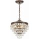 Calypso 3 Light 13 inch Vibrant Bronze Chandelier Ceiling Light