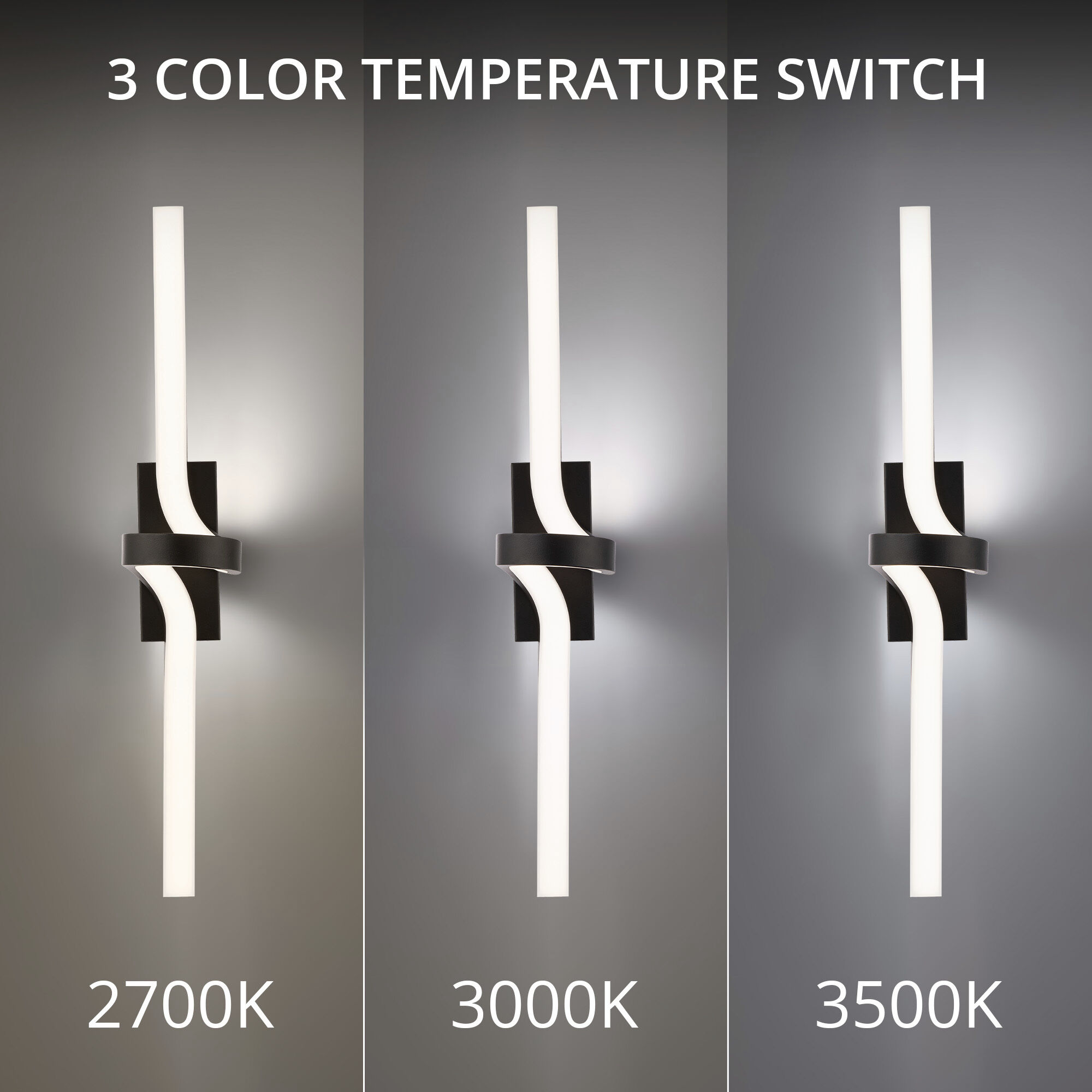 Loophole LED 5.5 inch Black Bath Vanity & Wall Light in 2700K, dweLED