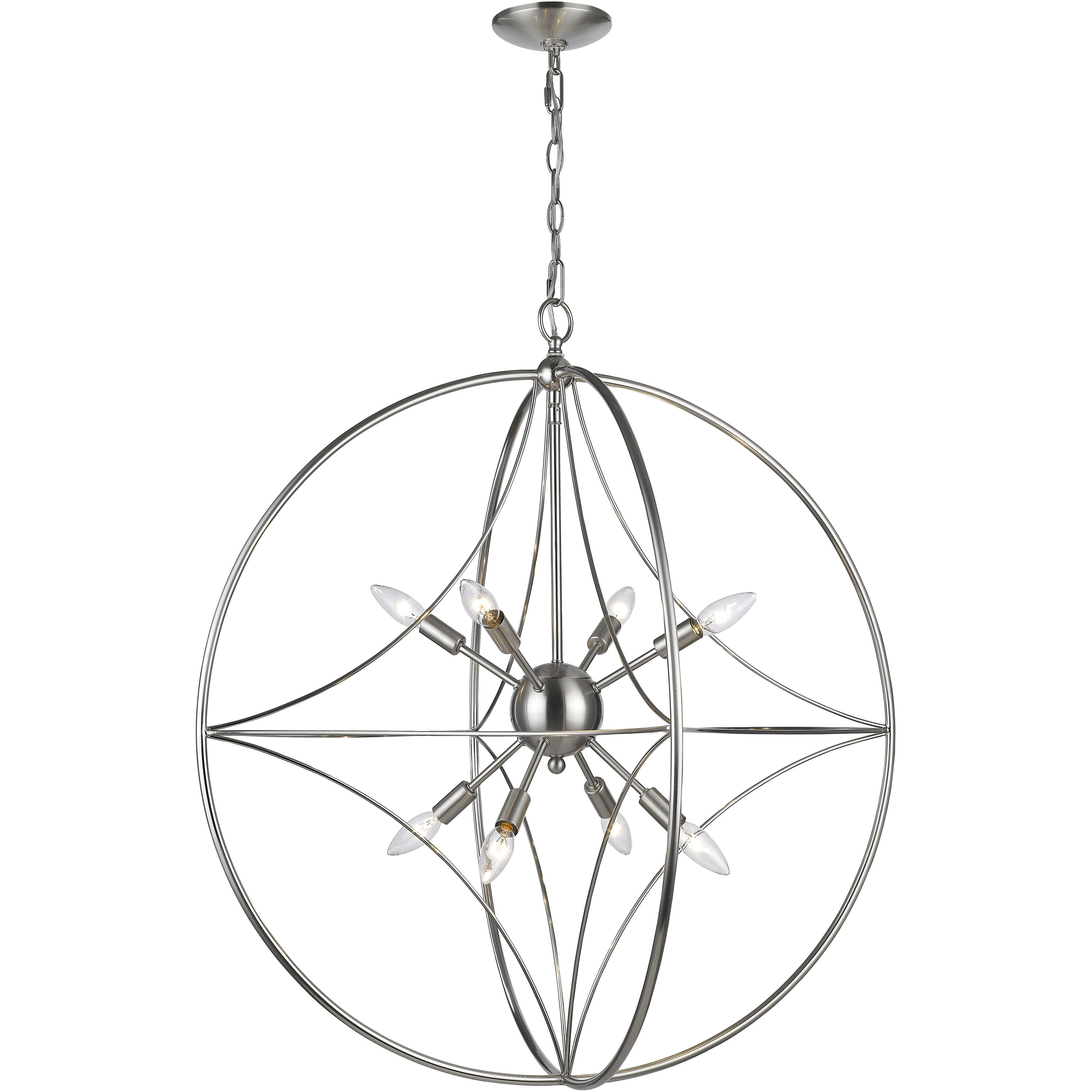 Cortez 8 Light 30 inch Brushed Nickel Chandelier Ceiling Light