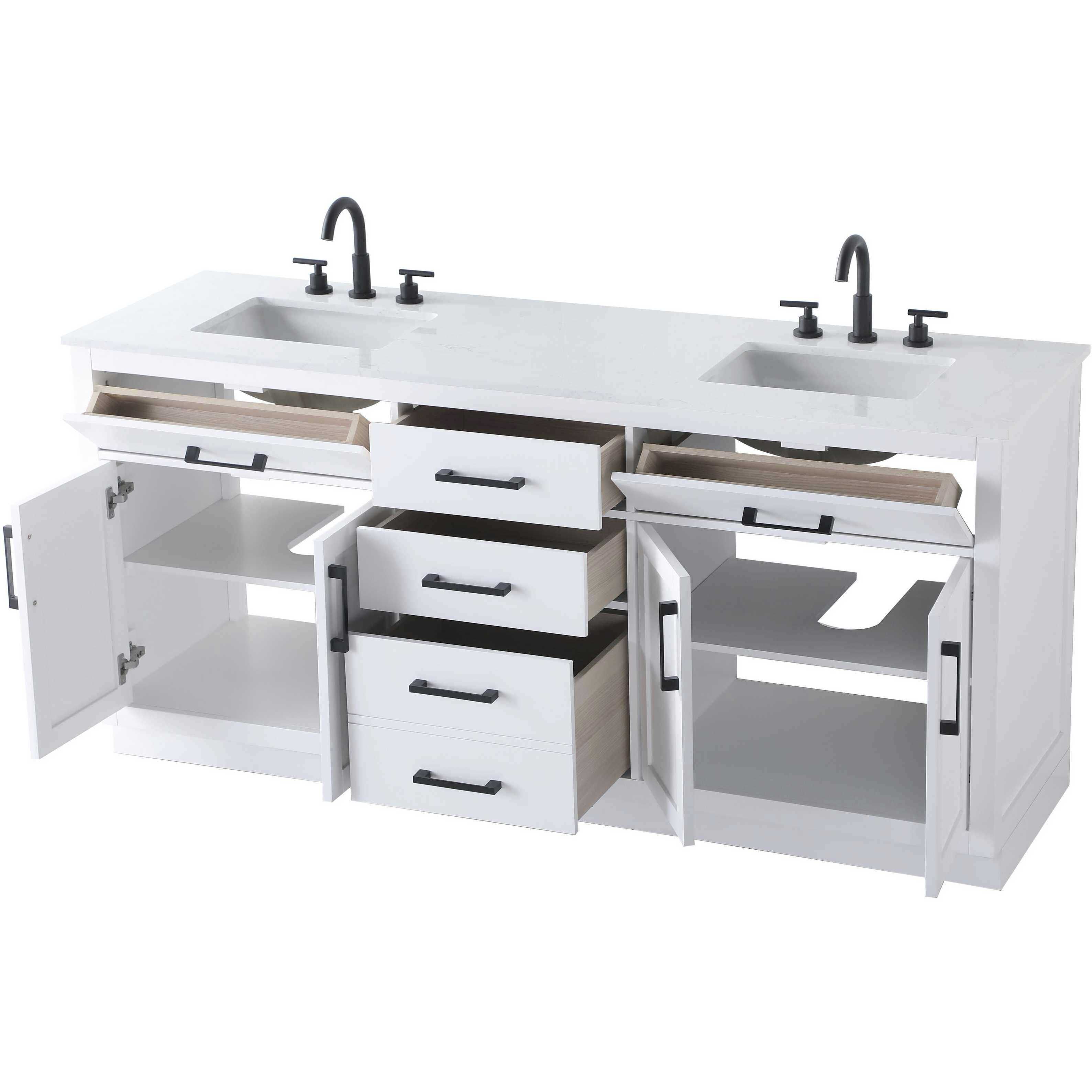 Alden 72 X 35 inch White Bathroom Vanity Cabinet