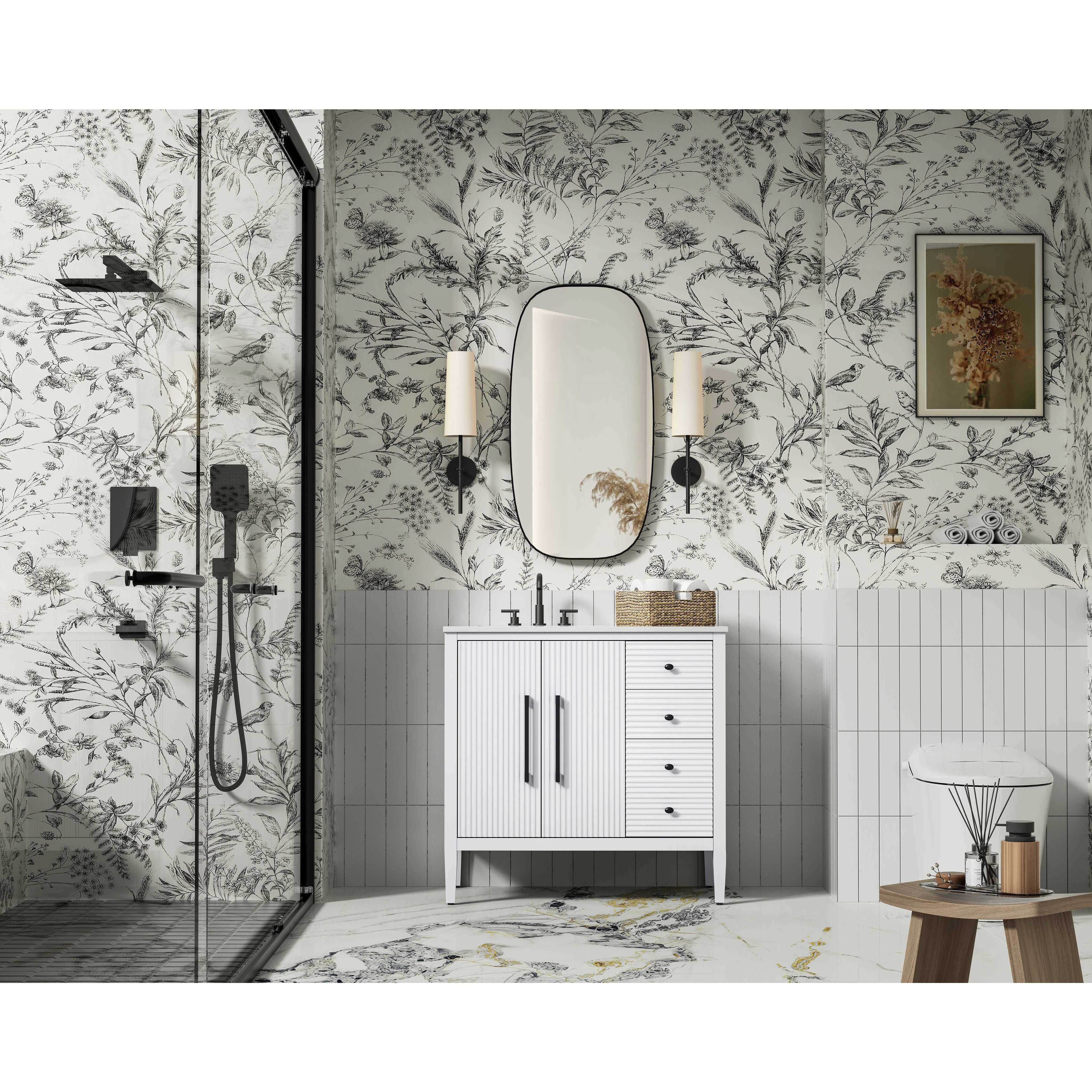 Blakely 36 X 34 inch White Bathroom Vanity Cabinet