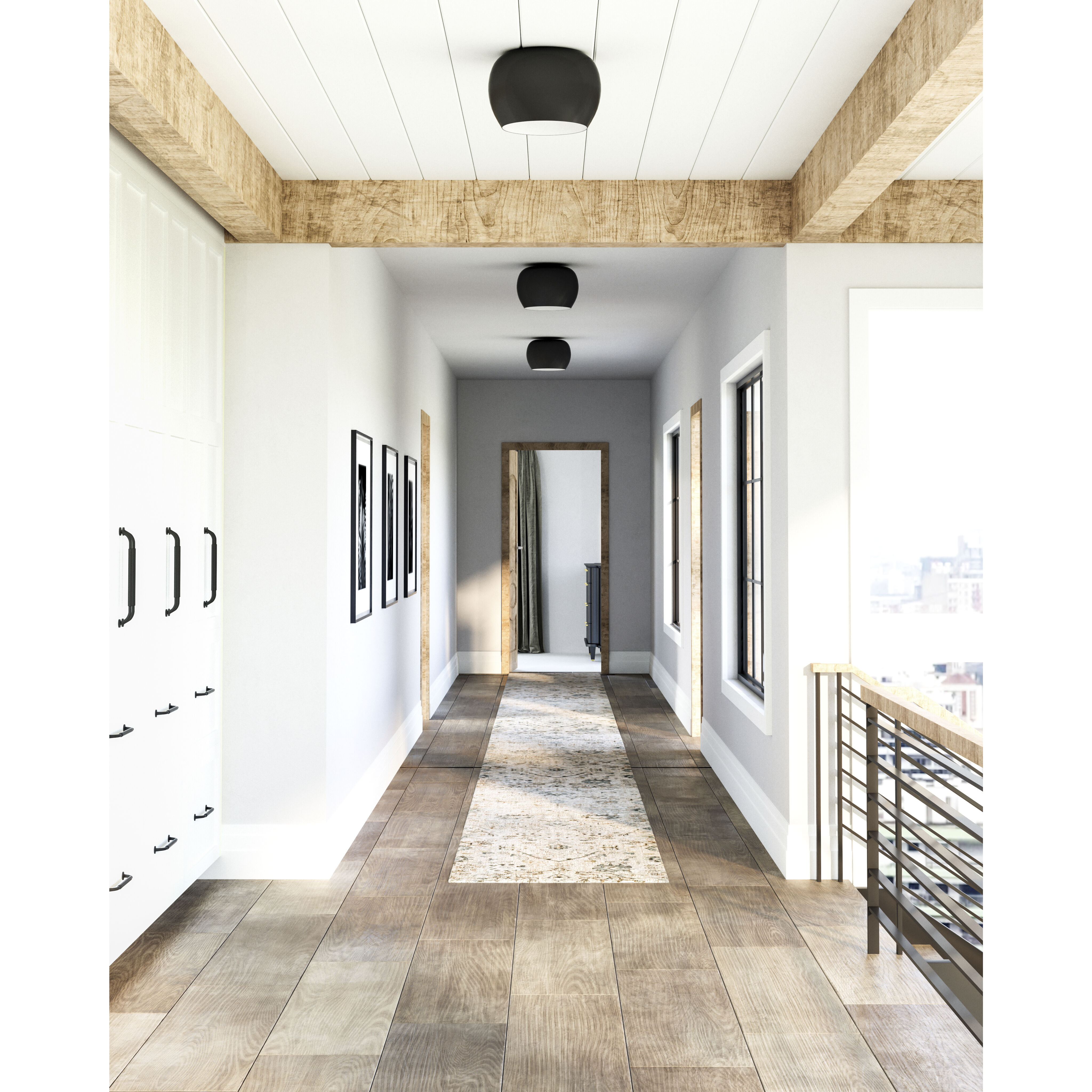 Croft LED 13.5 inch Black and White Flush Mount Ceiling Light