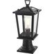 Cayman 1 Light 16.5 inch Black Outdoor Post Light