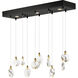 Pebble LED 35.5 inch Black and Polished Gold Linear Pendant Ceiling Light