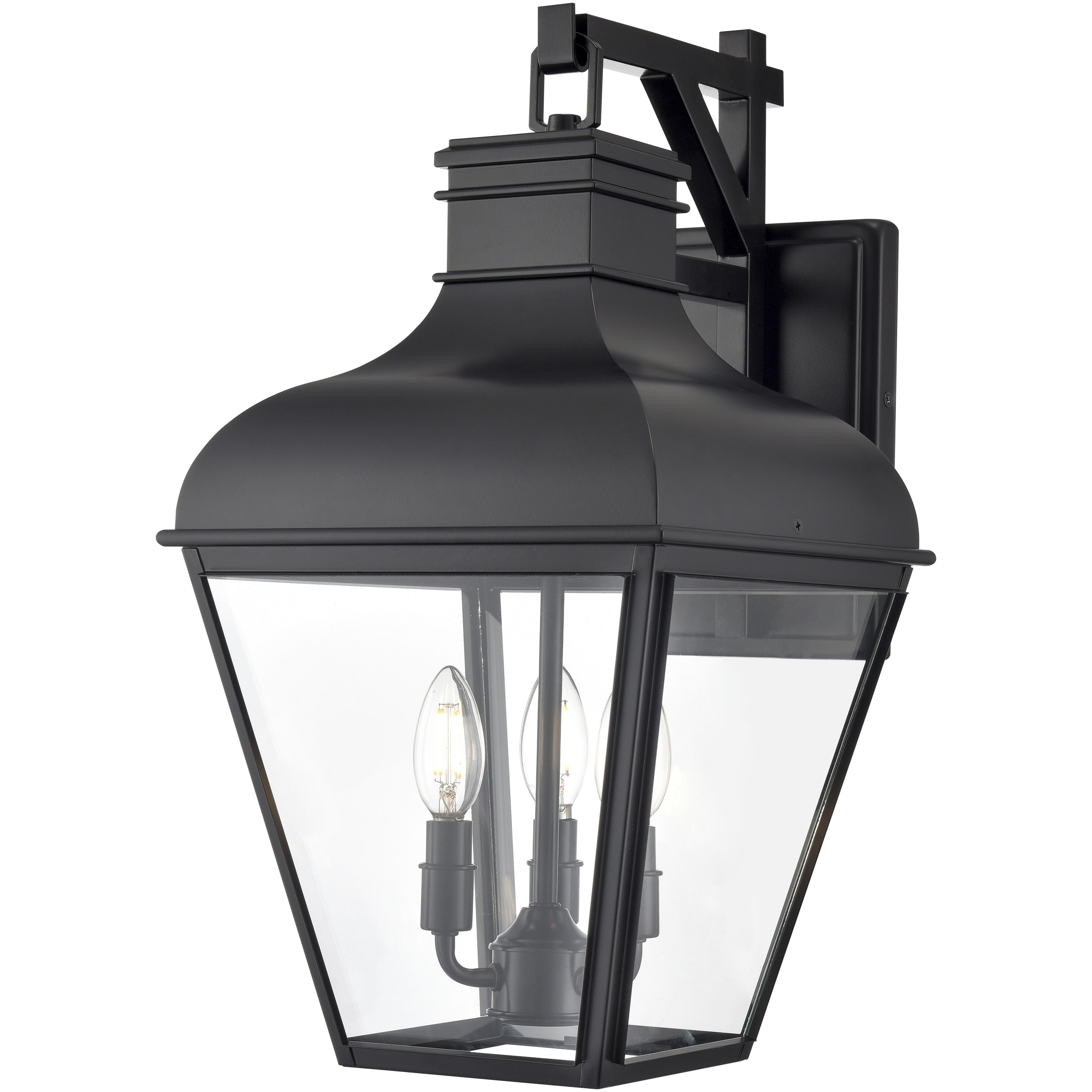 Edenton 3 Light 21.25 inch Matte Black Outdoor Wall Sconce