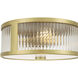 Ardezia 3 Light 11.75 inch Vintage Brass Flush Mount Ceiling Light