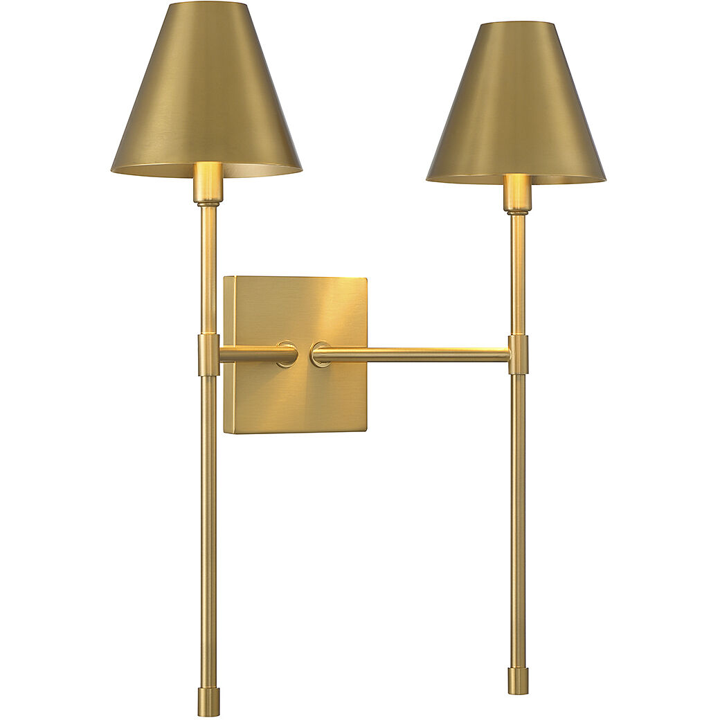 Jefferson 2 Light 16 inch Warm Brass Wall Sconce Wall Light