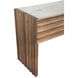 Wolf 72 X 19 inch Dark Walnut and White Stone Console