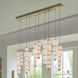 Lisa McDennon Trigo LED 52 inch Lacquered Brass Linear Pendant Ceiling Light
