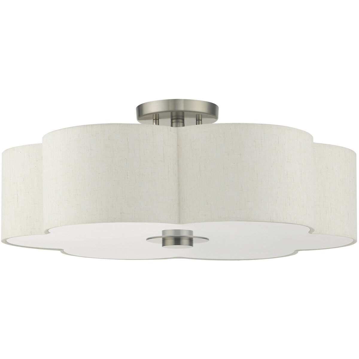 Solstice 5 Light 22 inch Brushed Nickel Semi Flush Ceiling Light
