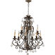 Rio Salado 9 Light 32 inch Toasted Sienna With Mystic Silver Chandelier Ceiling Light