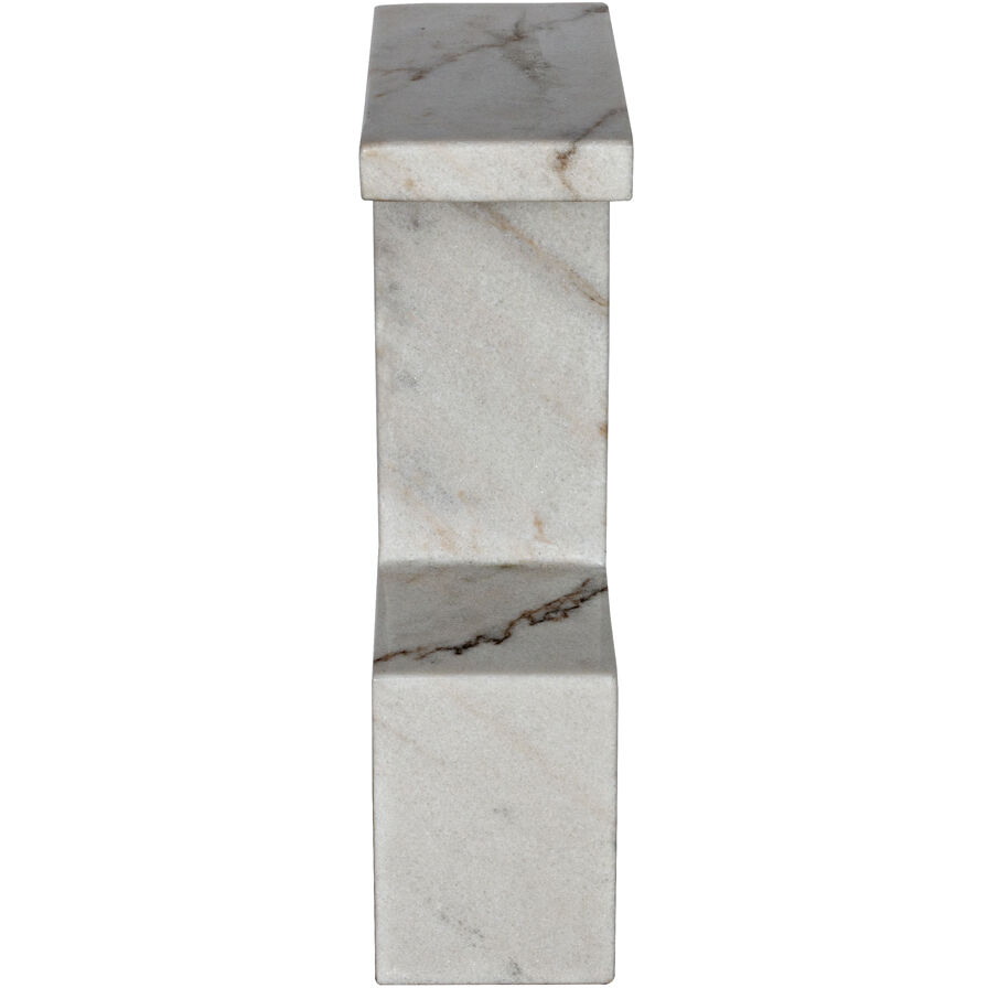Aero 30 X 17.5 inch White Marble Side Table