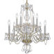 Traditional Crystal 10 Light 23 inch Polished Brass Chandelier Ceiling Light