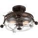 Ponderosa Ridge 2 Light 16 inch Weathered Spruce/Silver Highlights Semi Flush Ceiling Light