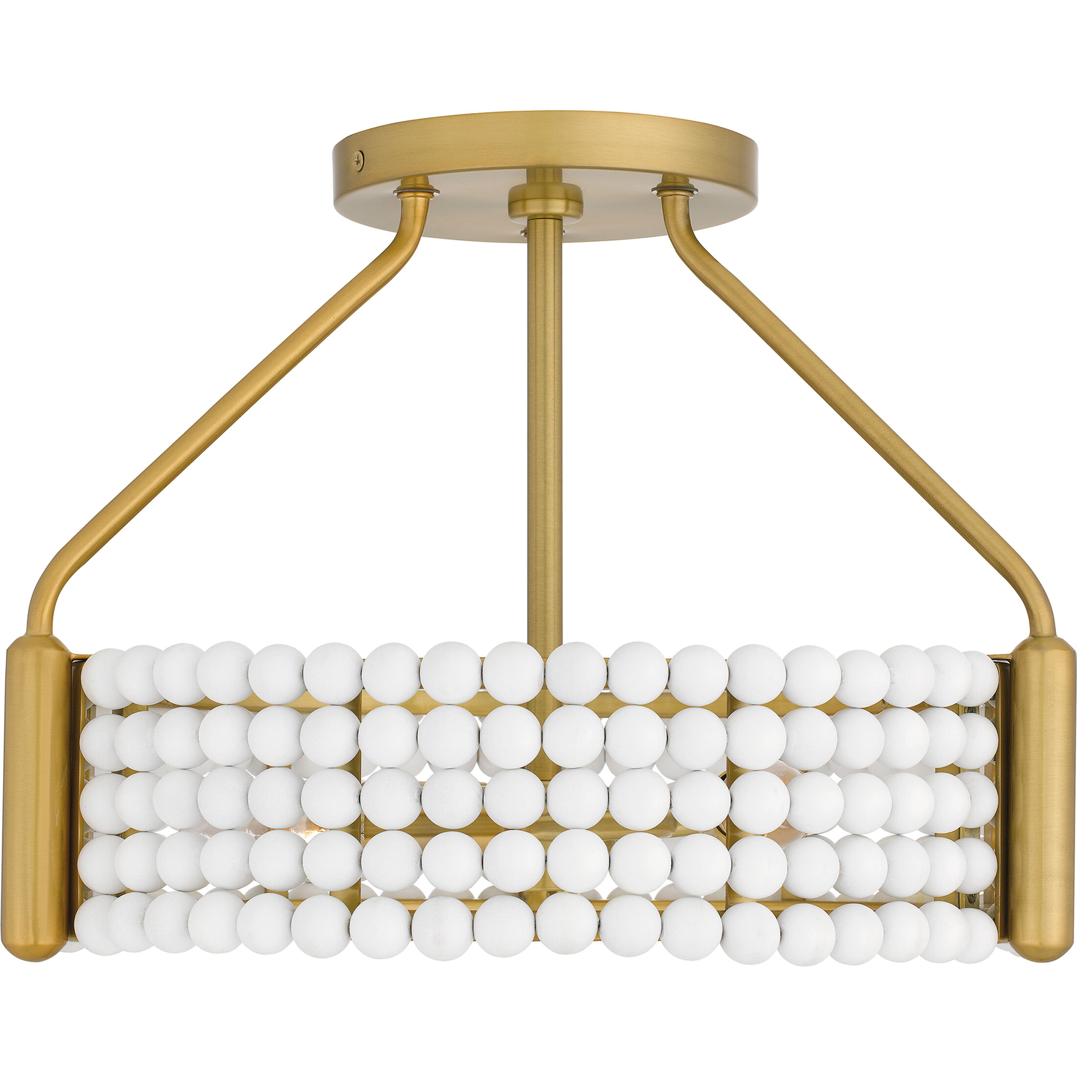 Molly 3 Light 16 inch Brushed Gold Semi-Flush Mount Ceiling Light, Medium