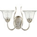 Spencer 2 Light 17.25 inch Aged Silver Leaf Wall Mount Wall Light, Clear Seeded