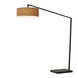 Stretch 87 inch 9 watt Black Arc Floor Lamp Portable Light in White Linen
