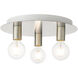Hillview 3 Light 14 inch Brushed Nickel Flush Mount Ceiling Light