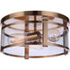 Elliot 3 Light 13 inch Satin Brass Flushmount Ceiling Light