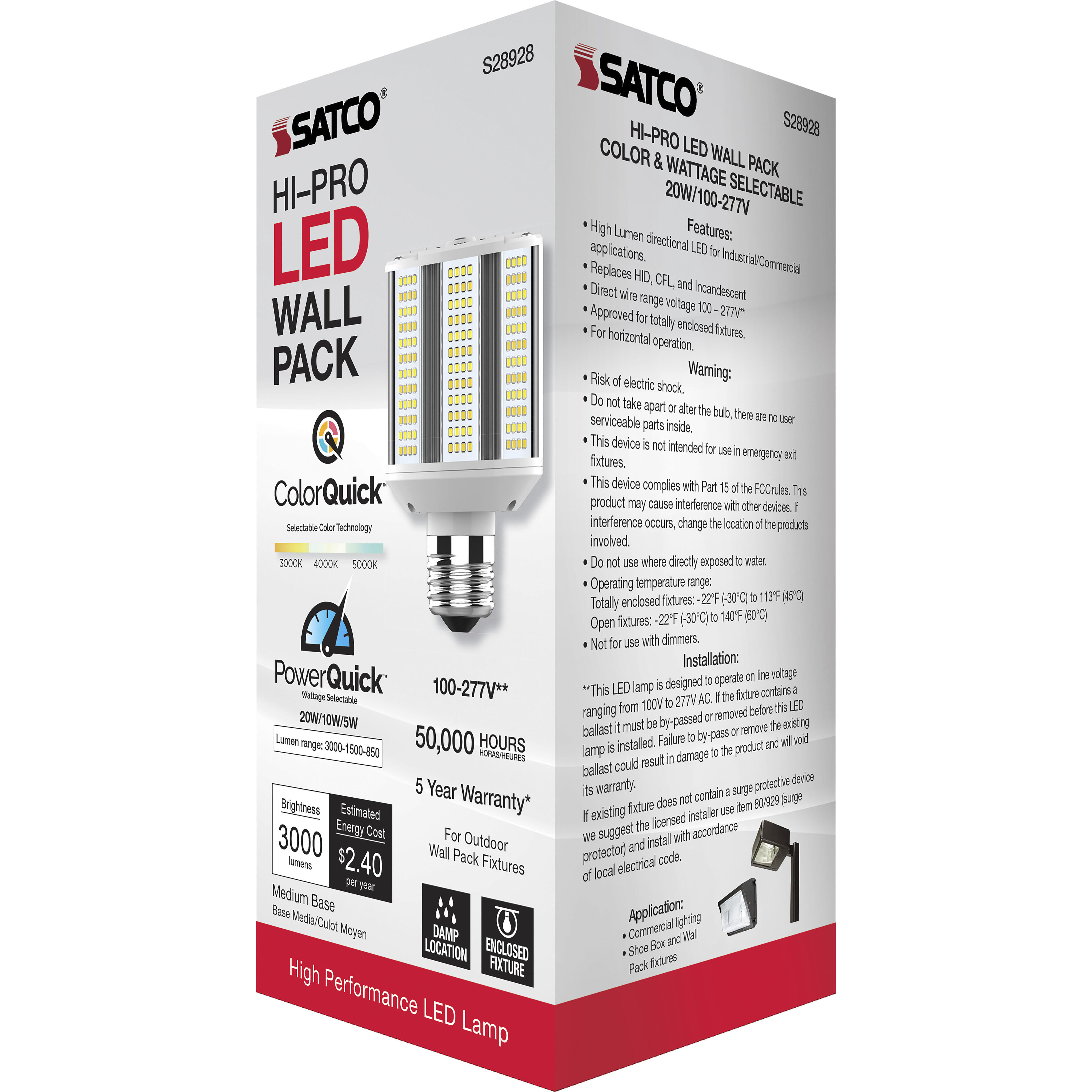 Hi-Pro LED Medium 20.00 watt 3000K HID Replacements