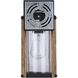 Aki 1 Light 12 inch Black and Wood Outdoor Wall Lantern
