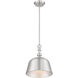 Berg 1 Light 12 inch Satin Nickel Pendant Ceiling Light, Essentials