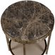 Cusano 20.25 X 16.25 inch Brown marble and Antique Brass Accent Table
