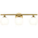 Neoma 3 Light 21.75 inch Modern Gold Vanity Wall Light