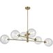 Courcelette Linear Ceiling Light in Clear Glass, Venetian Brass