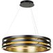 Toledo LED 25.5 inch Black and Brushed Brass Chandelier Ceiling Light