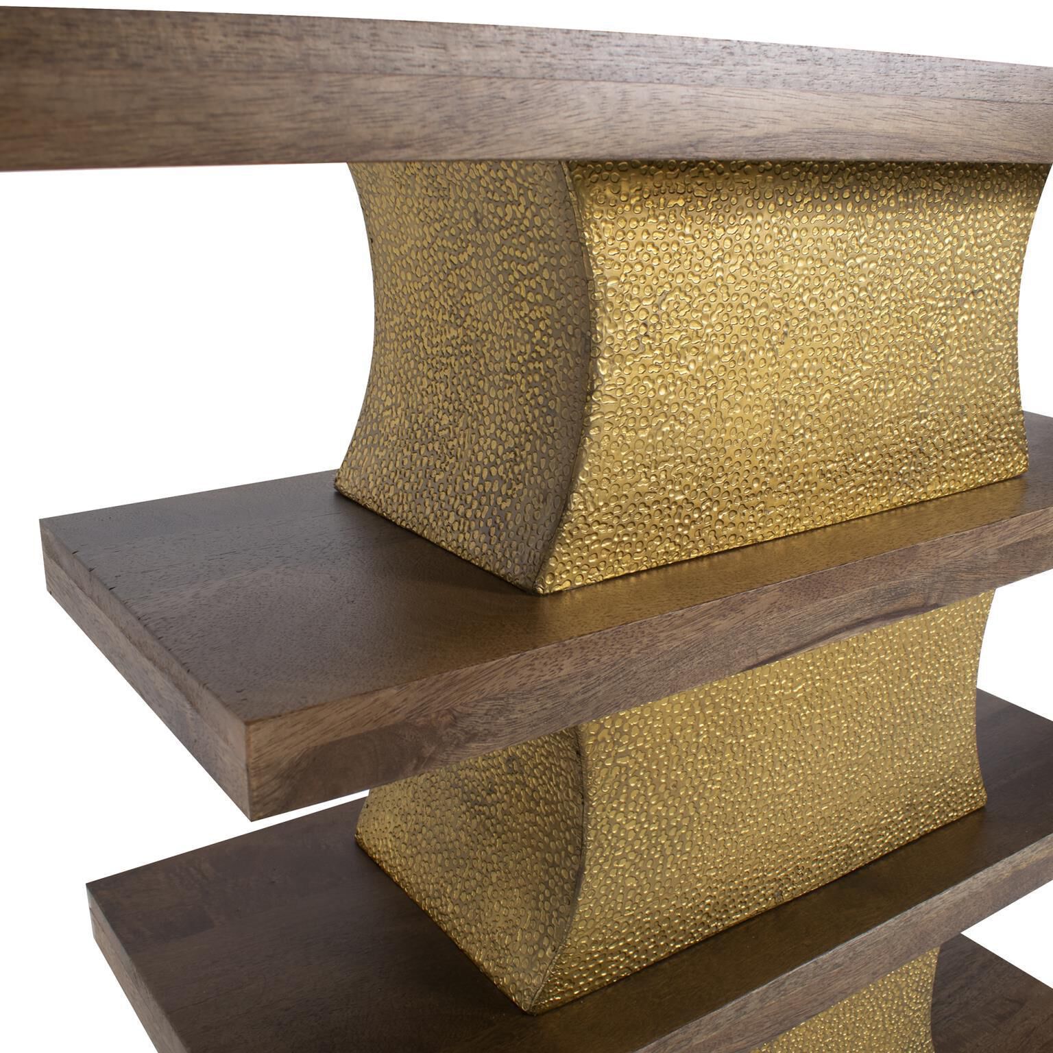 Robin Baron 60 inch Natural and Gold Console Table