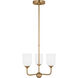 Emile 3 Light 16 inch Satin Brass Chandelier Ceiling Light